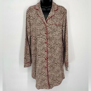 Charter Club Intimates Leopard Print Nightshirt New Size XL